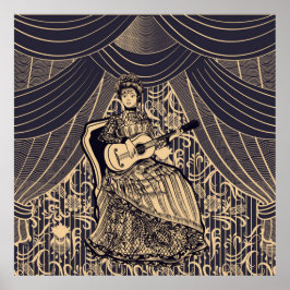 Lady with guitar ポスター