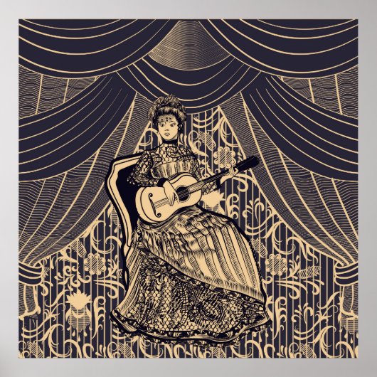 Lady with guitar ポスター (正面)