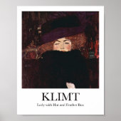 Lady with Hat and Feather Boa by Gustavクリムト ポスター (正面)