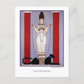 Lady with Panther George Barbier Fashion ポストカード (正面)