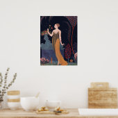 Lady with rose by George Barbier 1914 ポスター (キッチン)