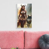 Lady Wolf キャンバスプリント (インサイチュ (リビング))