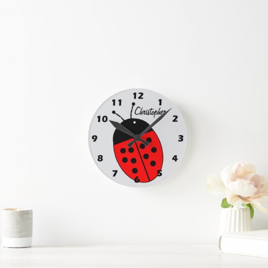 Ladybird Design Personalised ラウンド壁時計 (ホーム)