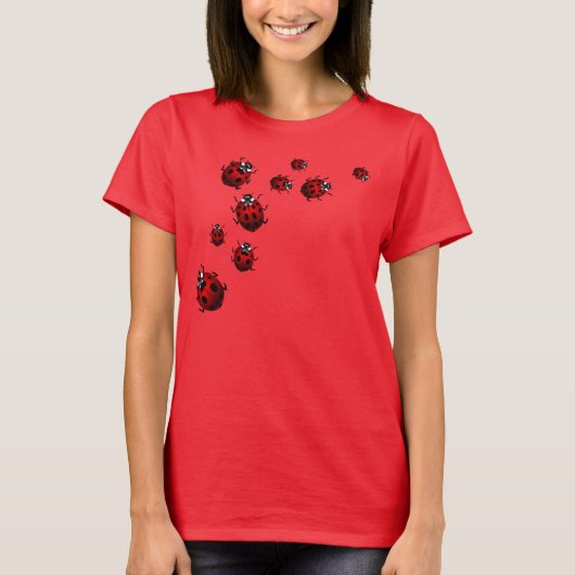 Ladybird Shirt Tee女性のてんとう虫のワイシャツの女性の Tシャツ (正面)