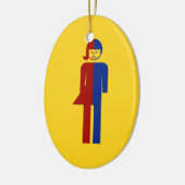 Ladyboy/おてんば娘の洗面所の⚠のタイの印の⚠ セラミックオーナメント (左)