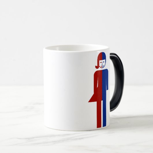 Ladyboy/おてんば娘の洗面所の⚠のタイの印の⚠ モーフィングマグカップ (正面右)