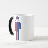 Ladyboy/おてんば娘の洗面所の⚠のタイの印の⚠ モーフィングマグカップ (正面左)