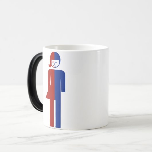 Ladyboy/おてんば娘の洗面所の⚠のタイの印の⚠ モーフィングマグカップ (正面左)