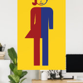 Ladyboy / Tomboyトイレ⚠タイのサイン⚠ ポスター (ホームオフィス)