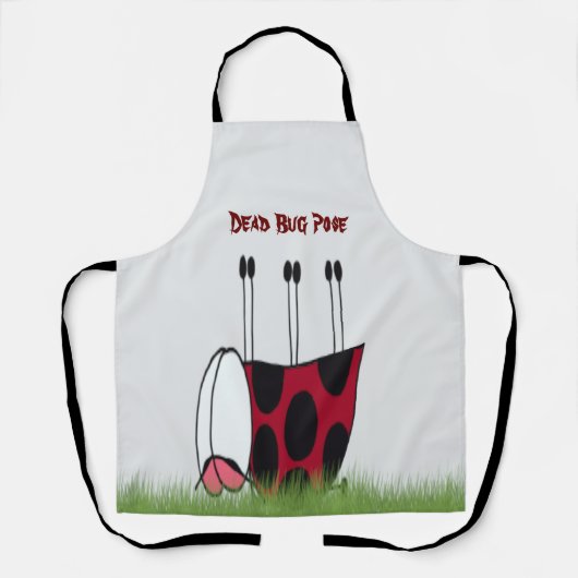 Ladybugおもしろい Dead Bug Yoga Pose エプロン (正面)