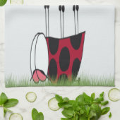 Ladybugおもしろい Dead Bug Yoga Pose キッチンタオル (折り畳み)