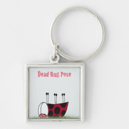 Ladybugおもしろい Dead Bug Yoga Pose キーホルダー