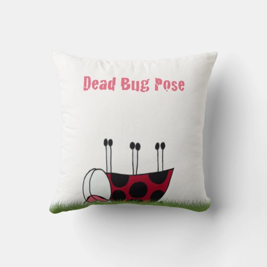 Ladybugおもしろい Dead Bug Yoga Pose クッション (裏面)