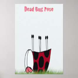 Ladybugおもしろい Dead Bug Yoga Pose ポスター