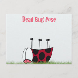 Ladybugおもしろい Dead Bug Yoga Pose ポストカード