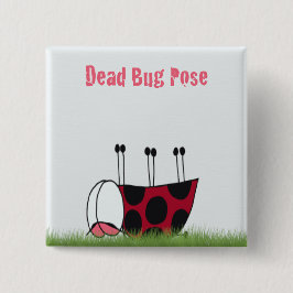 Ladybugおもしろい Dead Bug Yoga Pose 缶バッジ