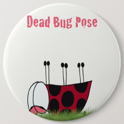 Ladybugおもしろい Dead Bug Yoga Pose 缶バッジ (正面)