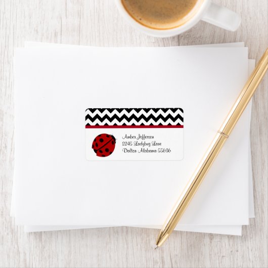 LadybugおよびChevron Pattern住所 シール (インサイチュ)