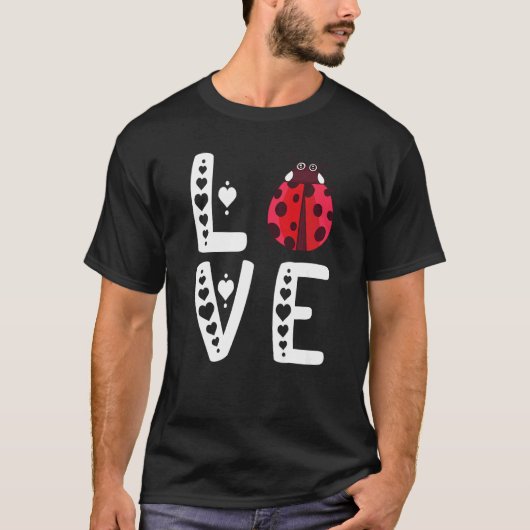 Ladybugかわいい昆虫学者の虫の虫の愛 Tシャツ (正面)