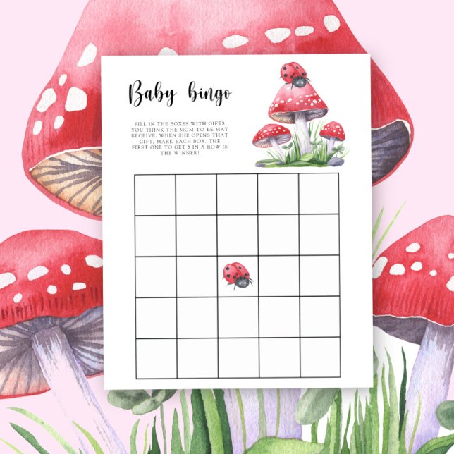 Ladybugとキノコ – 赤ちゃんシャワービンゴゲーム (クリエイターアップロード済み)