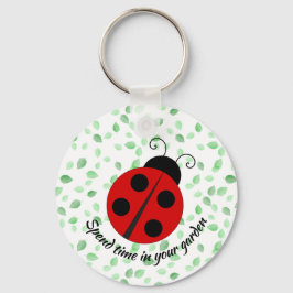LadyBugと葉デザインキーチェーン キーホルダー