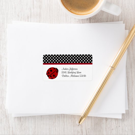 LadybugとPolka-dot住所 シール (インサイチュ)