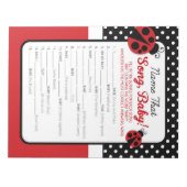 Ladybugの名前その歌の赤ちゃんシャワーゲーム ノートパッド (正面)