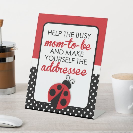 Ladybugアドレス封筒ベビーシャワー 台座サイン (インサイチュ)