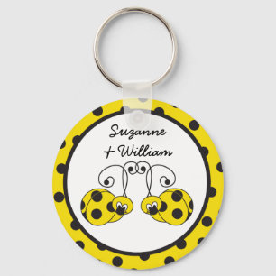 Ladybugカップル黄色キーチェーン キーホルダー