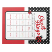 Ladybugゲストビンゴベビーシャワーゲームパック ノートパッド (正面)