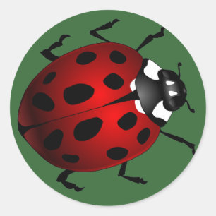Ladybugスタンプ赤いLadybugs Artスタンプ ラウンドシール