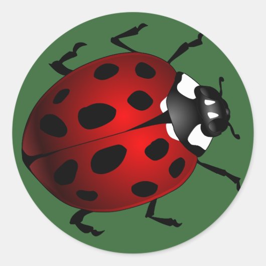 Ladybugスタンプ赤いLadybugs Artスタンプ ラウンドシール (正面)