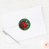 Ladybugスタンプ赤いLadybugs Artスタンプ ラウンドシール (封筒)
