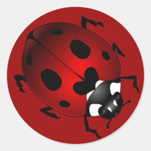 Ladybugスタンプ赤いLadybugs Artスタンプ ラウンドシール
