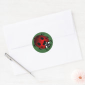 Ladybugスタンプ赤いLadybugs Artスタンプ ラウンドシール (封筒)