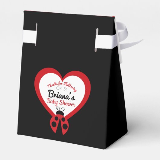 Ladybugスポット赤ちゃんシャワーブラックトリート フェイバーボックス (裏面サイド)
