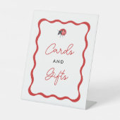 Ladybugテーマパーティーカードとギフト 台座サイン (正面)