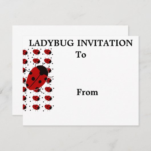 Ladybugドット固定 招待状 (正面/裏面)