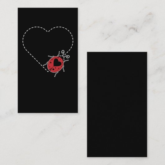 Ladybugハート虫昆虫昆虫学者 名刺 (正面/裏面)