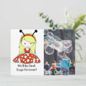 Ladybugフォトカードパーソナライズ名 サンキューカード (スタンド正面)