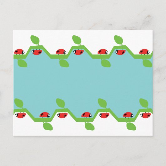 Ladybugブルー背景なし文字 ポストカード (正面)