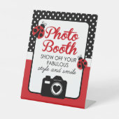 Ladybugベビーシャワーまたは誕生日フォトブースパーティー 台座サイン (正面)