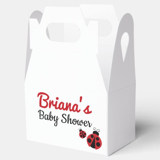Ladybugベビーシャワーまたは誕生日 フェイバーボックス (オープン)