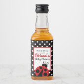 Ladybugベビーシャワーまたは誕生日 リキュールボトルラベル (正面)