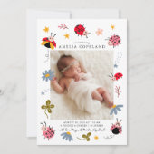 Ladybugベビー写真誕生のお知らせ 案内状 (正面)