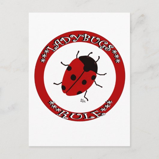 Ladybugボタン ポストカード (正面)