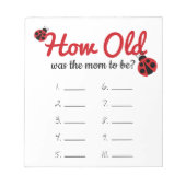 Ladybugママのゲームの答えシートは何歳だった ノートパッド (正面)