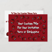 Ladybug招待状パーソナライズされたRed Ladybug RSVP 招待状 (正面/裏面)