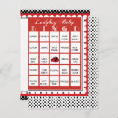 Ladybug水玉模様ベビーシャワービンゴカード10 インビテーションポストカード (正面/裏面)