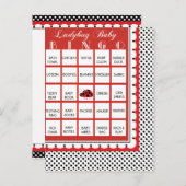 Ladybug水玉模様ベビーシャワービンゴカード13 インビテーションポストカード (正面/裏面)